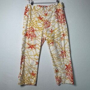 J McLaughlin Coral Rope Print Capri Pants Womens Size 8 Coastal Resort Beach‎